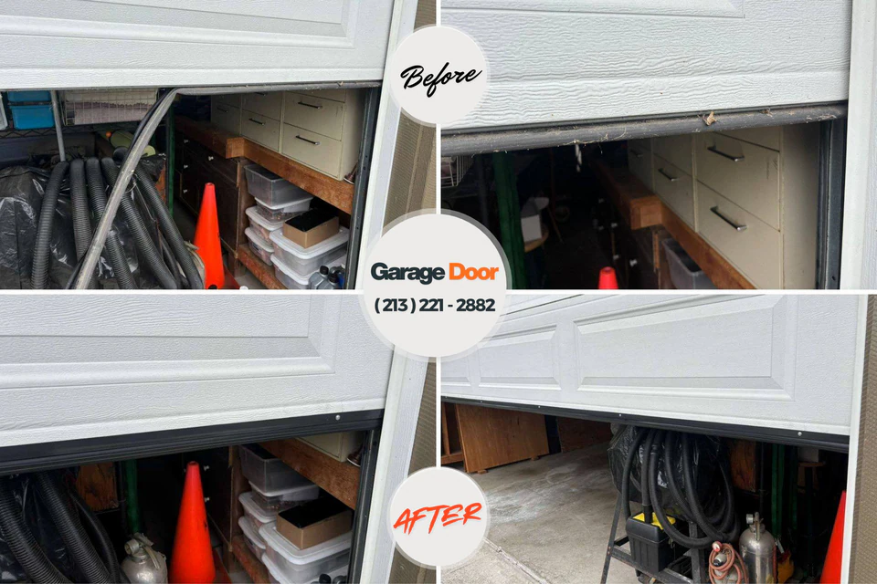 Before and after: garage door repair Kenvil, NJ